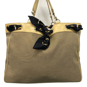 Gucci - Tan GG Canvas Large Positano Scarf Tote